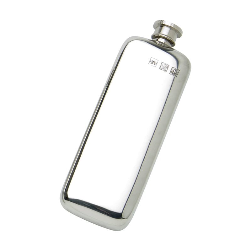 Plain Boot English Pewter Flask with Marks. SKU #: EB36013M.